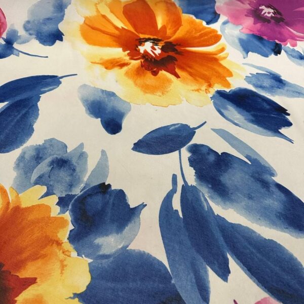 Watercolor Floral Chiffon Fabric –Lightweight Sheer Print