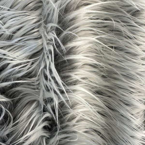 Long Pile Faux Fur Fabric - Silver Grey Plush, Costume / Decor