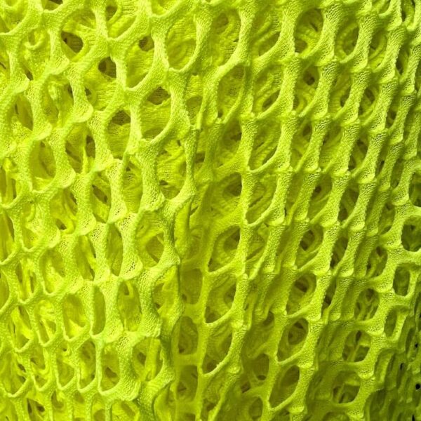 Neon Yellow Two Way Stretch Big Hole Fishnet Diamond Mesh Fabric, Sheer Net Fabric by the Yard, Rave Costume Dance Mesh