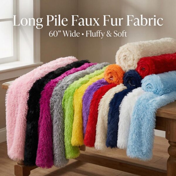 Long Pile Faux Fur Fabric – 60 Inch Wide, Cosplay Sewing Material