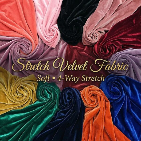 Soft Stretch Velvet Fabric – 4-Way Spandex, 60 Inch Wide
