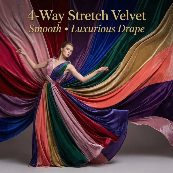 4-Way Stretch Velvet Fabric – 60 Inch Wide Spandex for Sewing, Dancewear