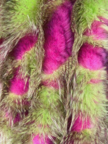 Neon Green & Hot Pink Faux Fur Fabric  Long Pile Cosplay Rave