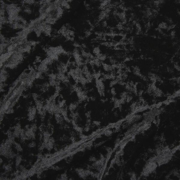 Black Crushed Velvet Fabric  Soft 4-Way Stretch, Sewing Material