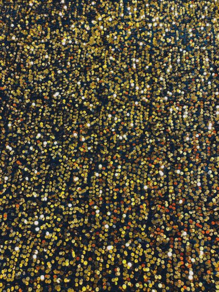 Black Velvet Fabric with Gold Sequins  Glam Evening Gown Material