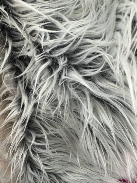 Silver Ombre Shag Faux Fur Fabric 60" Wide, Plush Long Pile