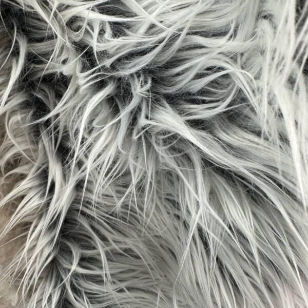 Silver Ombre Shag Faux Fur Fabric 60" Wide, Plush Long Pile
