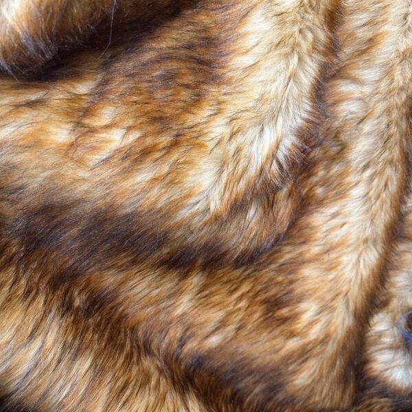 Golden Brown Fox Faux Fur Fabric, 60" Wide Luxury Shag