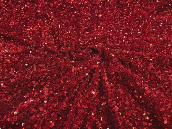 Fuchsia Sequin Velvet Fabric Hot Pink Evening Gown Material