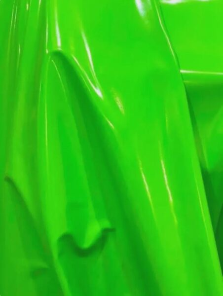 Neon Green 4-Way Stretch Vinyl Fabric High Gloss Latex Look