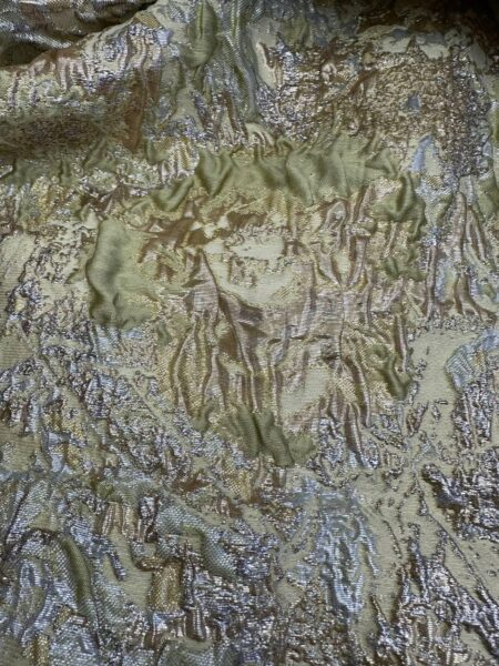 Sage Green Metallic Brocade Fabric | Olive Silver Textured Jacquard | Luxury Couture Upholstery Fabric
