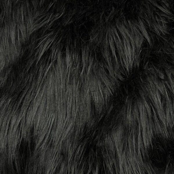 Black Long Pile Faux Fur Fabric | Plush Costume / Craft