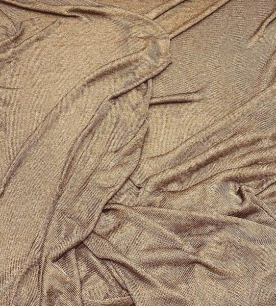 Stretch Metallic Bronze Mesh Chainmail Fabric, Sheer 2-Way Stretch, 60 Inch Wide, Costume Apparel Dance Fabric
