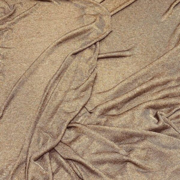 Stretch Metallic Bronze Mesh Chainmail Fabric, Sheer 2-Way Stretch, 60 Inch Wide, Costume Apparel Dance Fabric