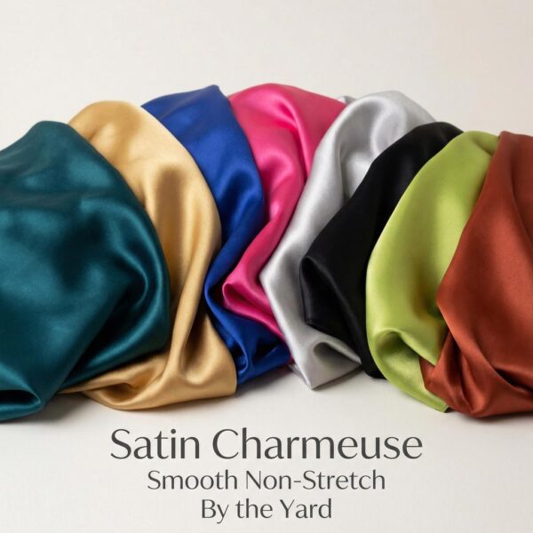 Satin Charmeuse Fabric By The Yard  Non-Stretch, Elegant Drape