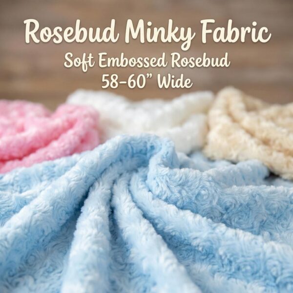 Rosebud Embossed Minky Fabric  Plush Fleece, 58-60" Wide
