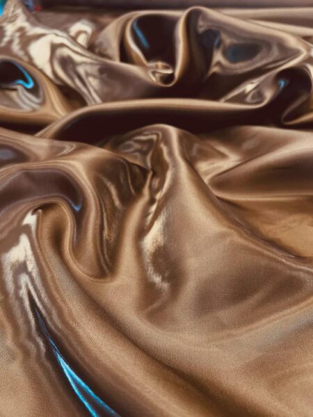 Bronze Liquid Satin Fabric, Glossy Drape, Costume  Dress Fabric