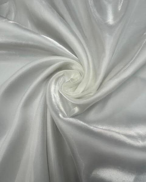 Off White Liquid Satin Fabric by the Yard, Glossy Silky Satin 58 Inch Wide, Bridal Couture Fabric for Dresses, Gowns, Draping