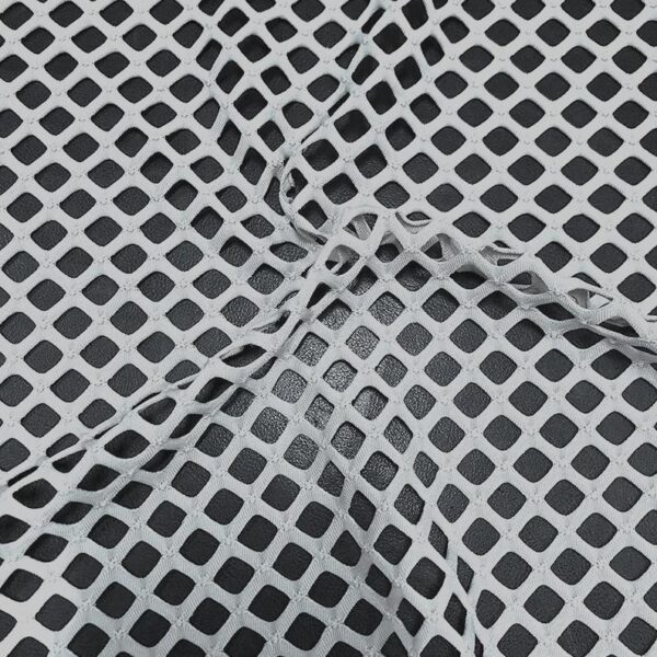 White Two Way Stretch Big Hole Fishnet Diamond Mesh Fabric, Sheer Net Fabric by the Yard, Costume Dance Apparel Fabric