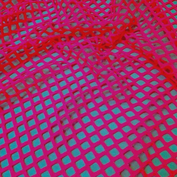 Neon Fuchsia Two Way Stretch Big Hole Fishnet Diamond Mesh Fabric, Sheer Net Fabric by the Yard, Costume Dance Apparel Mesh