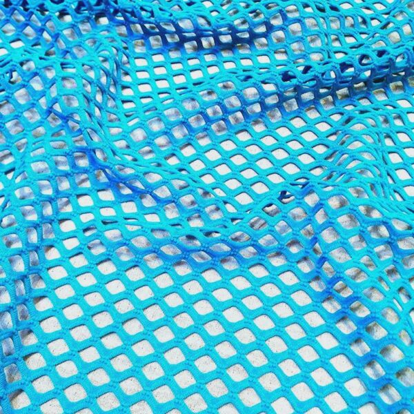 Turquoise Two Way Stretch Big Hole Fishnet Diamond Mesh Fabric, Sheer Net Fabric by the Yard, Costume Dance Apparel Mesh