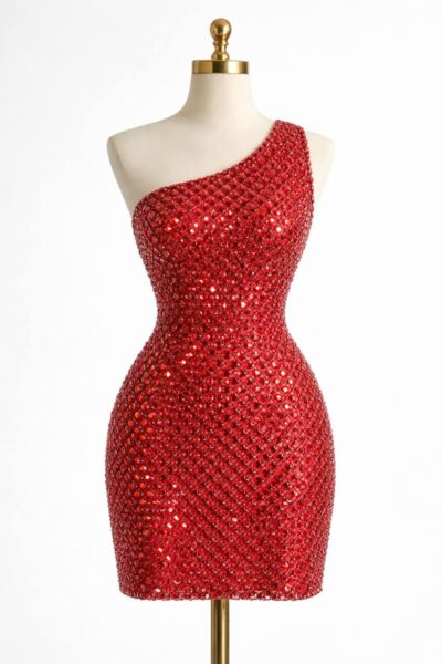 Luxury Red Rhinestone Fabric by the Yard, Diamond Crystal Mesh Fabric, Glam Sparkle Dress Material, High End Couture Embellished Fabric
