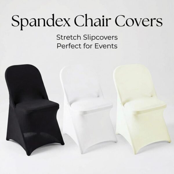 Event Spandex Chair Covers | Stretch Folding Chair Slipcovers for Weddings, Parties & Banquets