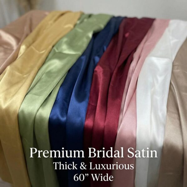 Bridal Satin Fabric  Thick 60" Wide, By The Yard