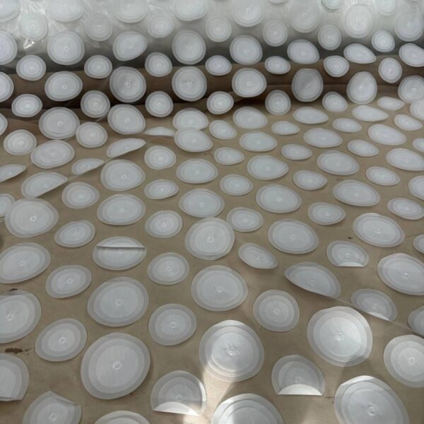 White 3D Bubble Texture Fabric By Yard Raised Circle Embossed Designer Fabric
