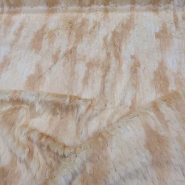Short Pile Faux Fur Fabric  Beige Brown Plush Luxury by Yard