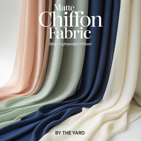 Matte Chiffon Fabric by Yard Silky Lightweight Sheer Draping Material