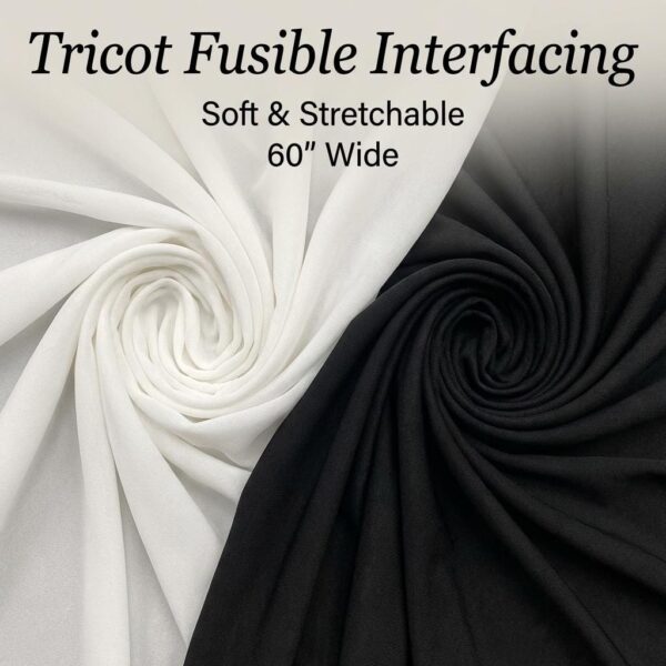 Tricot Fusible Interfacing, Soft Lightweight Stretch Fabric, 60" Wide, By Yard