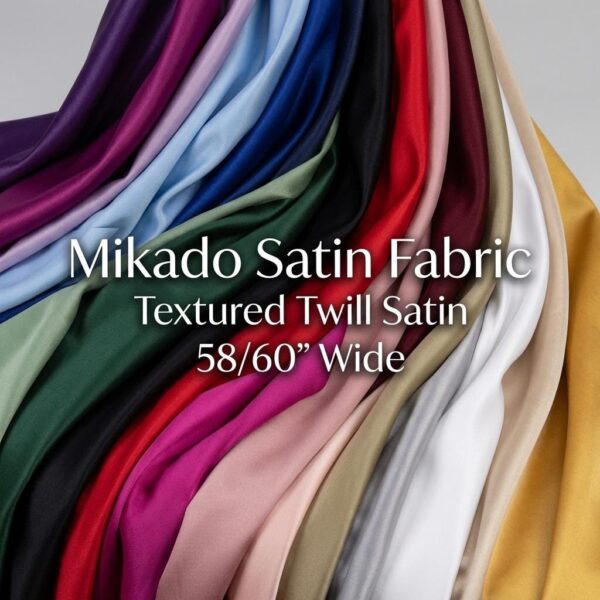 Mikado Satin Fabric, Textured Twill, Bridal Gowns, Formal Sewing (58/60" Wide)