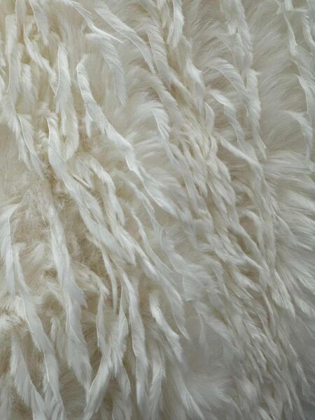 White Feather Faux Fur Fabric by Yard: Luxury Soft Shaggy Bridal Costume Craft