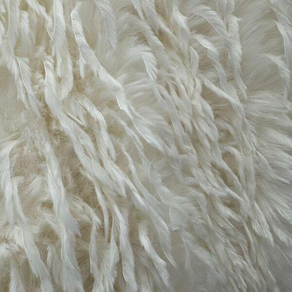 White Feather Faux Fur Fabric by Yard: Luxury Soft Shaggy Bridal Costume Craft