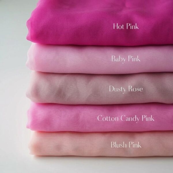 Pink Organza Fabric by Yard: Lightweight Sheer for Weddings, Veils Dresses