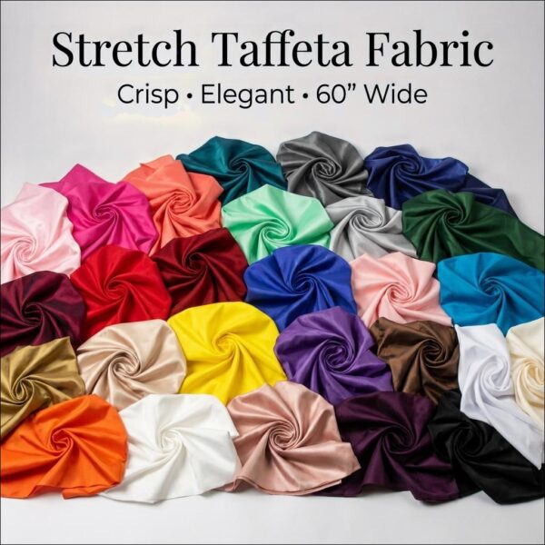Stretch Taffeta Fabric by Yard  Nylon Spandex Blend for Gowns, Costumes, Decor