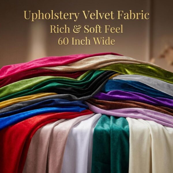 Velvet Fabric by Yard: Soft Plush Upholstery 60 Inch Wide Royal Velvet