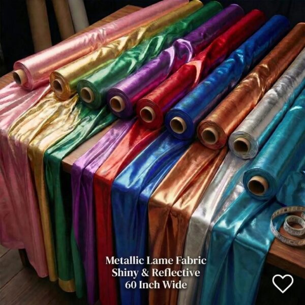 Metallic Tissue Lame Fabric by Yard | 60" Wide Shiny Costume / Decor Material