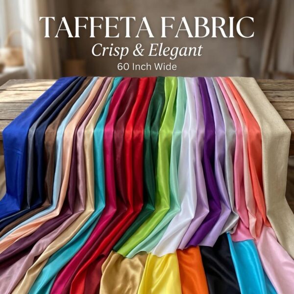 Taffeta Fabric by Yard: Crisp, Sheer, 60 Inch Wide for Gowns Decor, Crafts
