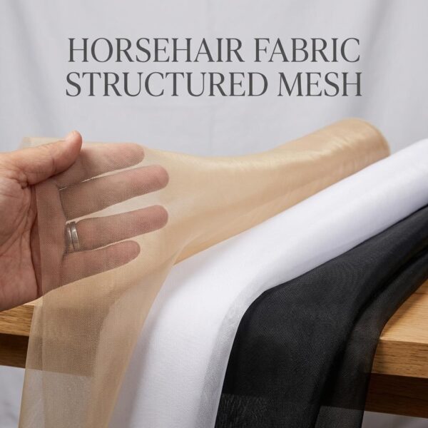 Horsehair Crinoline Fabric by Yard 60 Inch Wide Stiff Nylon Mesh Fabric for Skirts Dresses Bridal Gown Petticoat Costume Sewing