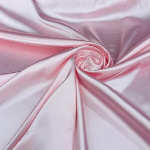 Baby Pink Satin Fabric by Yard, 58" Silky Stretch Charmeuse Wedding Bridesmaid Dress Fabric, Light Pink Pastel Material