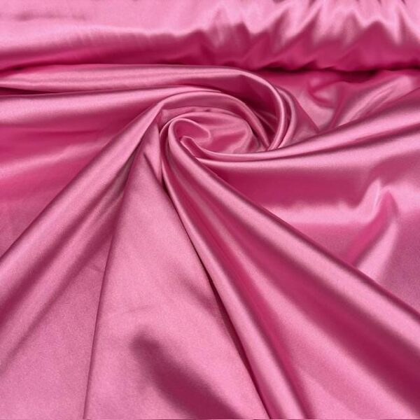Candy Pink Satin Fabric by Yard, 58" Silky Stretch Charmeuse Wedding Bridesmaid Dress Fabric, Bright Pink Bubblegum Material