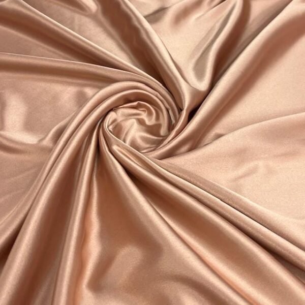 Dark Champagne Satin Fabric by Yard, 58" Silky Stretch Charmeuse Wedding Bridesmaid Dress Fabric, Gold Taupe Beige Material