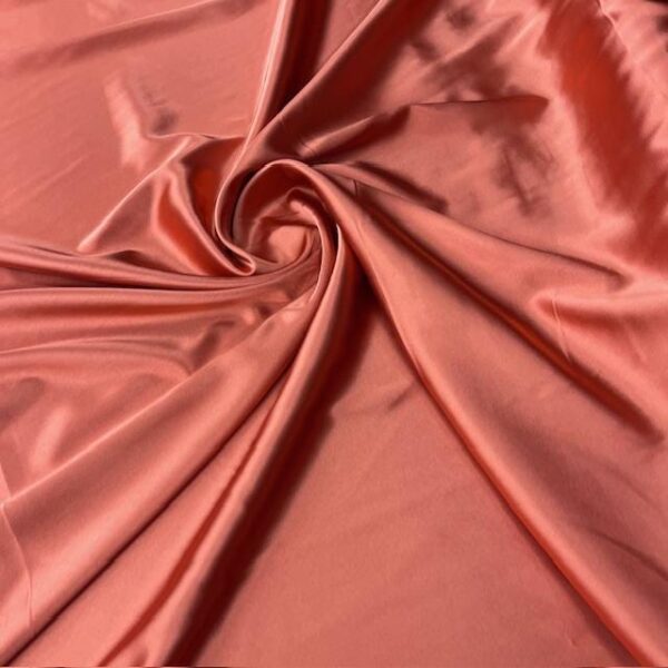 Copper Satin Fabric by Yard, 58" Silky Stretch Charmeuse Wedding Bridesmaid Dress Fabric, Bronze Metallic Rose Gold Material
