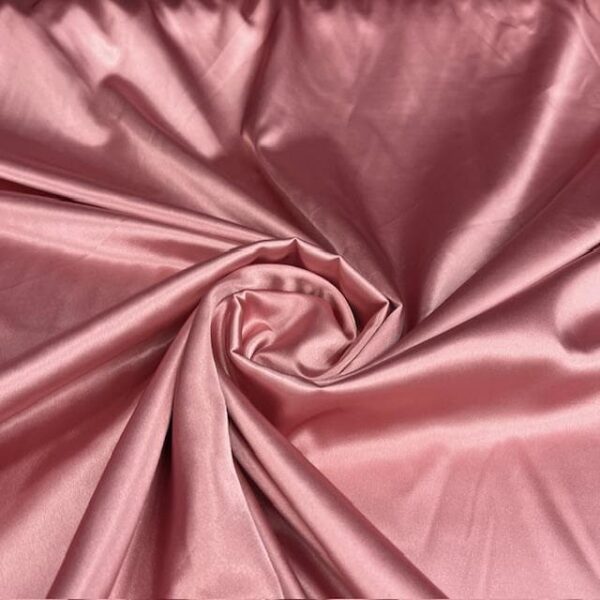 Dusty Rose Satin Fabric by Yard, 58" Silky Stretch Charmeuse Wedding Bridesmaid Dress Fabric, Mauve Pink Vintage Material