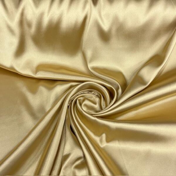 Gold Satin Fabric by Yard, 58" Silky Stretch Charmeuse Wedding Bridesmaid Dress Fabric, Metallic Yellow Gold Luxury Material