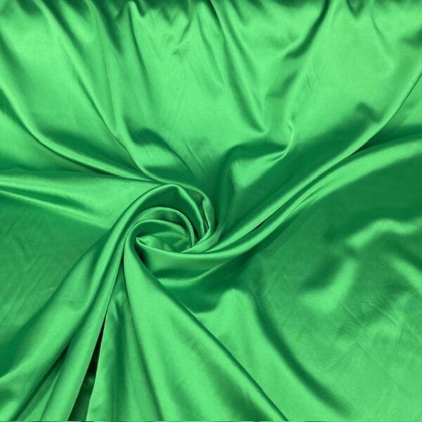 Kelly Green Satin Fabric by Yard, 58" Silky Stretch Charmeuse Wedding Bridesmaid Dress Fabric, Bright Irish Green Material