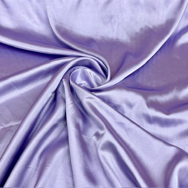 Lavender Satin Fabric by Yard, 58" Silky Stretch Charmeuse Wedding Bridesmaid Dress Fabric, Light Purple Lilac Material