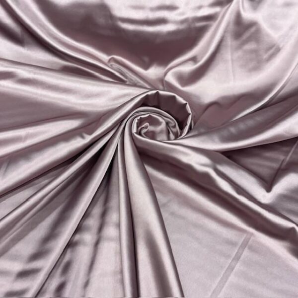 Light Mauve Satin Fabric by Yard, 58" Silky Stretch Charmeuse Wedding Bridesmaid Dress Fabric, Dusty Pink Purple Material